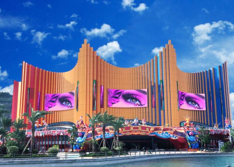 lewin乐玩显示倾情打造珠海长隆剧院户外创意显示屏